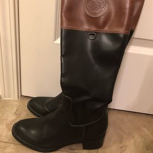 Knee high two toned boots